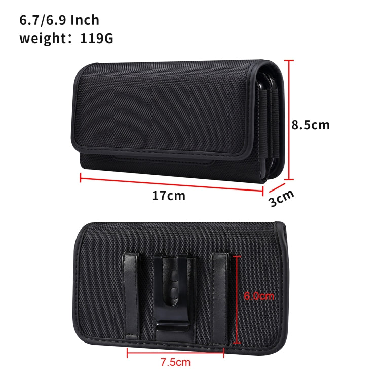 Double Grid Oxford Cloth Card Slot Mobile Phone Case, For 6.7-6.9 inch Smartphones