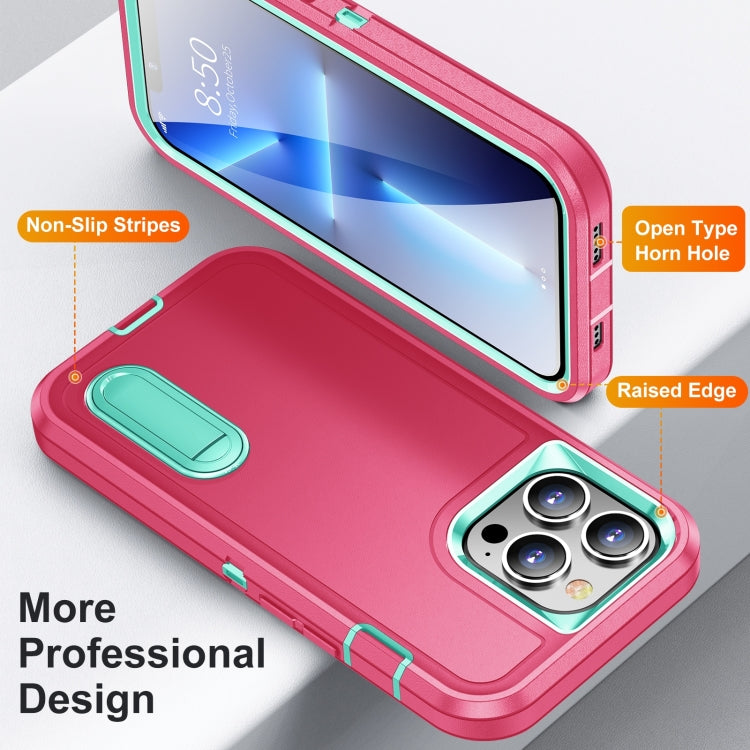 3 in 1 Rugged Holder Phone Case, For iPhone 14, For iPhone 14 Plus, For iPhone 14 Pro, For iPhone 14 Pro Max