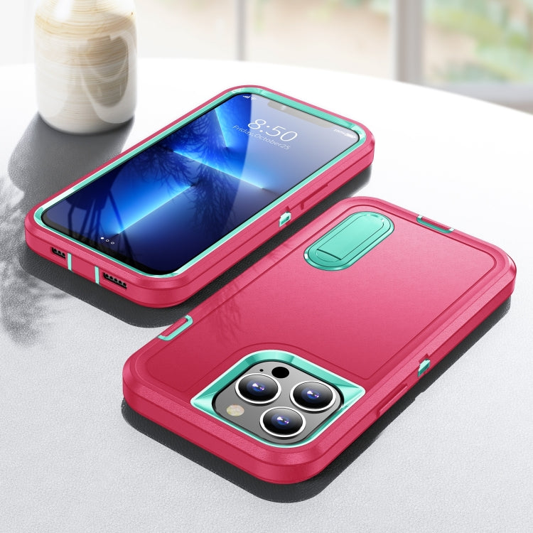 3 in 1 Rugged Holder Phone Case, For iPhone 14, For iPhone 14 Plus, For iPhone 14 Pro, For iPhone 14 Pro Max