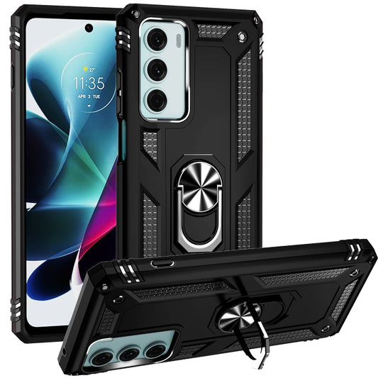 Shockproof TPU + PC Holder Phone Case, For Motorola Moto G200 5G, For Motorola Moto G52