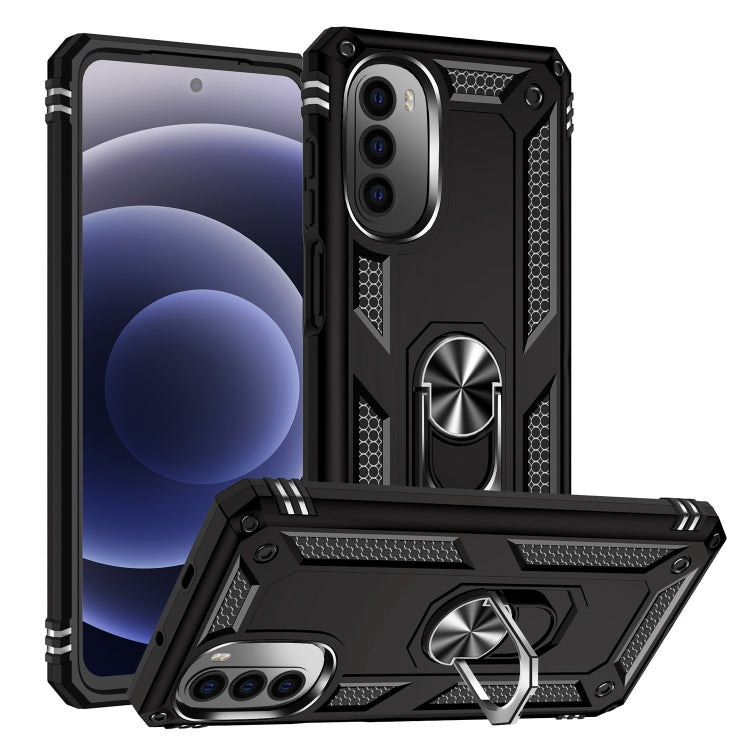 Shockproof TPU + PC Holder Phone Case, For Motorola Moto G200 5G, For Motorola Moto G52