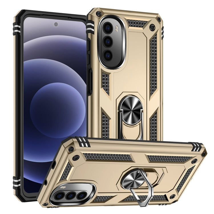 Shockproof TPU + PC Holder Phone Case, For Motorola Moto G200 5G, For Motorola Moto G52