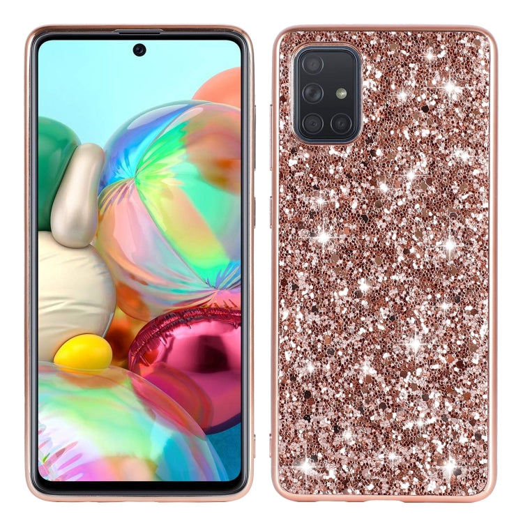 Plating Glittery Powder Shockproof TPU Protective Case, For Samsung Galaxy A51, For Samsung Galaxy S20, For Samsung Galaxy S20+