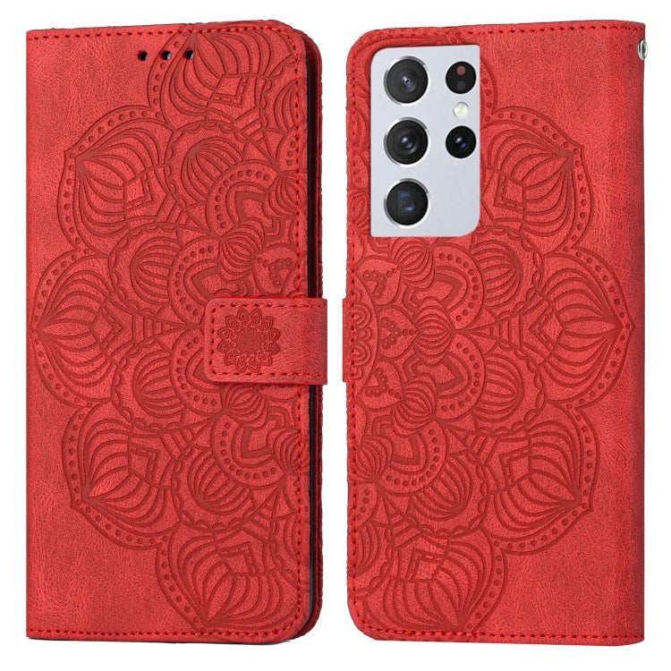 Mandala Embossed Flip Leather Phone Case, For Samsung Galaxy S21 Ultra 5G, For Samsung Galaxy S22 5G, For Samsung Galaxy S22+ 5G, For Samsung Galaxy S22 Ultra 5G