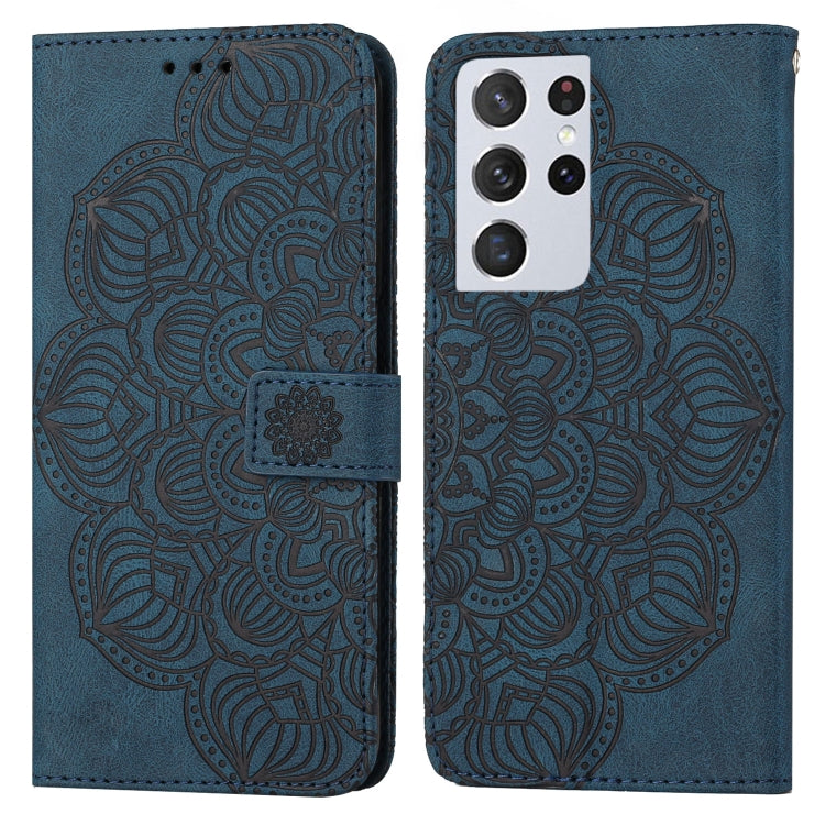 Mandala Embossed Flip Leather Phone Case, For Samsung Galaxy S21 Ultra 5G, For Samsung Galaxy S22 5G, For Samsung Galaxy S22+ 5G, For Samsung Galaxy S22 Ultra 5G