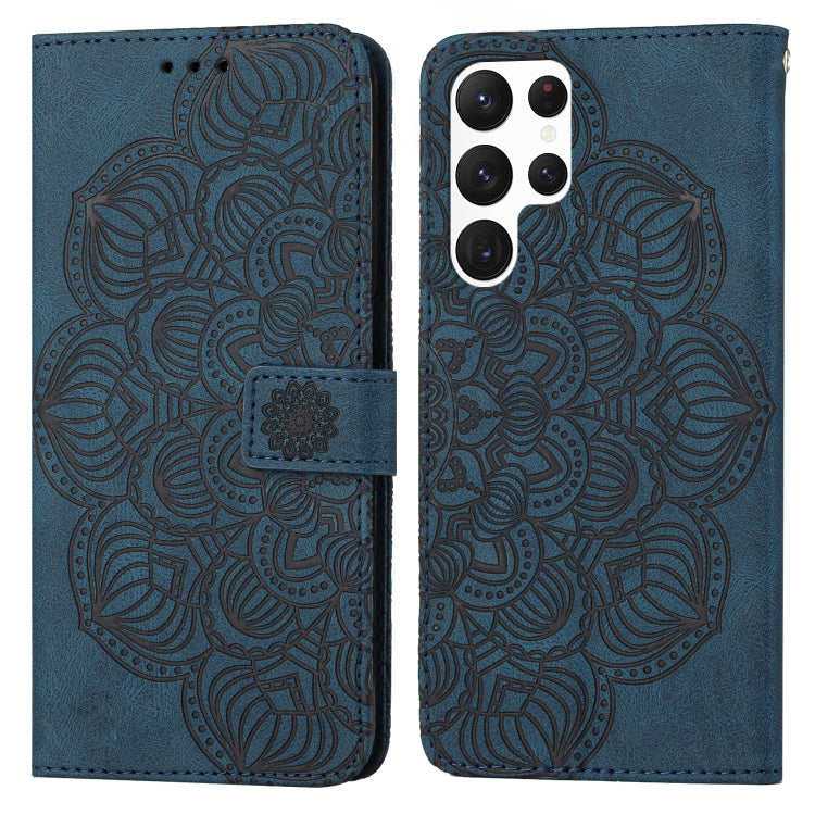 Mandala Embossed Flip Leather Phone Case, For Samsung Galaxy S21 Ultra 5G, For Samsung Galaxy S22 5G, For Samsung Galaxy S22+ 5G, For Samsung Galaxy S22 Ultra 5G