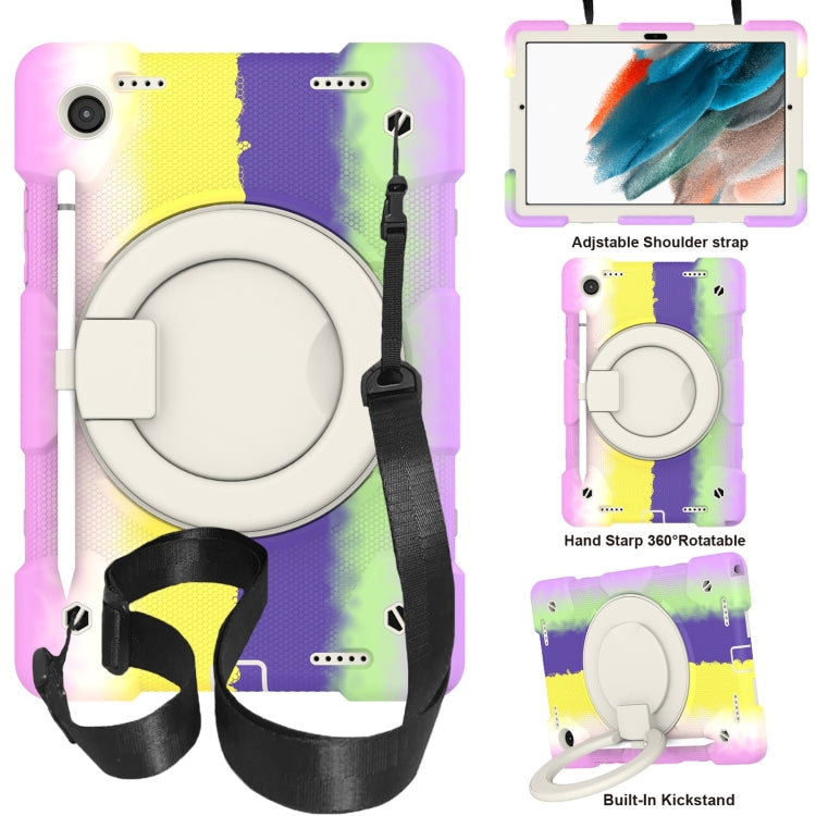 Silicone + PC Full Body Protection Tablet Case With Holder & Strap, For Samsung Galaxy Tab A8 10.5 2021, For iPad 10.2 2019/10.2 2020/10.2 2021, For iPad 9.7 2018, For iPad Pro 11 2020/Pro 11 2018/Air 2020/Air 2022
