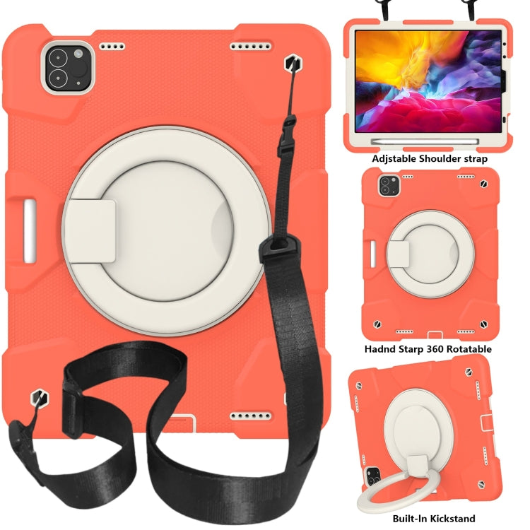 Silicone + PC Full Body Protection Tablet Case With Holder & Strap, For Samsung Galaxy Tab A8 10.5 2021, For iPad 10.2 2019/10.2 2020/10.2 2021, For iPad 9.7 2018, For iPad Pro 11 2020/Pro 11 2018/Air 2020/Air 2022