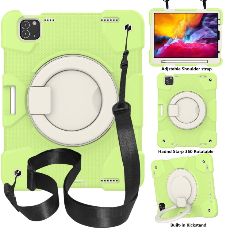 Silicone + PC Full Body Protection Tablet Case With Holder & Strap, For Samsung Galaxy Tab A8 10.5 2021, For iPad 10.2 2019/10.2 2020/10.2 2021, For iPad 9.7 2018, For iPad Pro 11 2020/Pro 11 2018/Air 2020/Air 2022