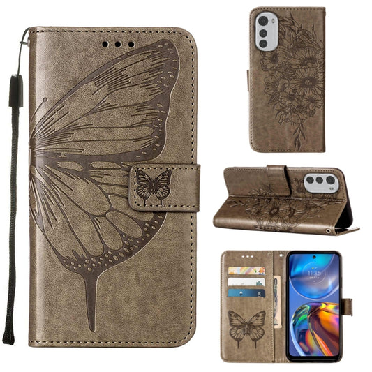 Embossed Butterfly Leather Phone Case, For Motorola Moto E32