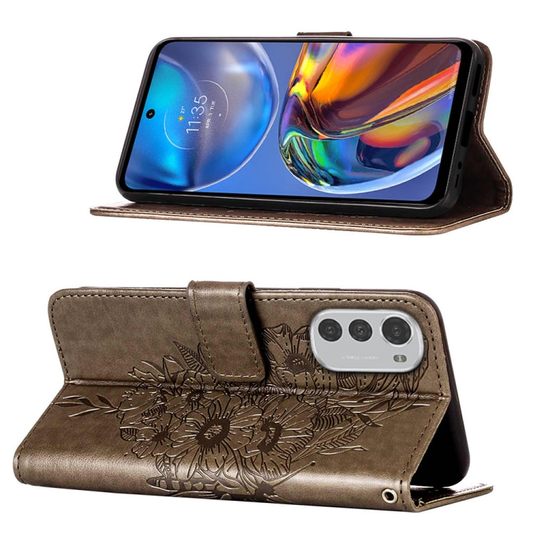 Embossed Butterfly Leather Phone Case, For Motorola Moto E32