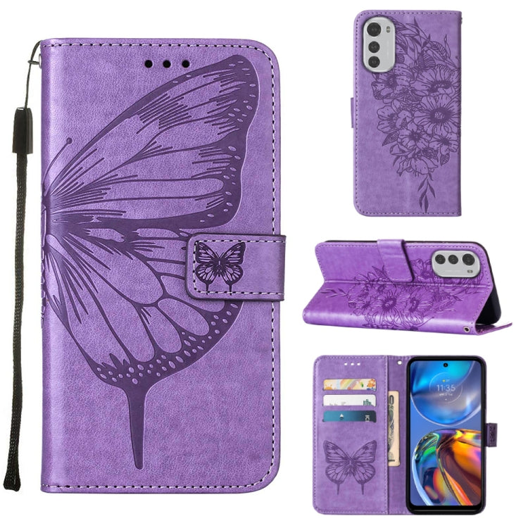 Embossed Butterfly Leather Phone Case, For Motorola Moto E32