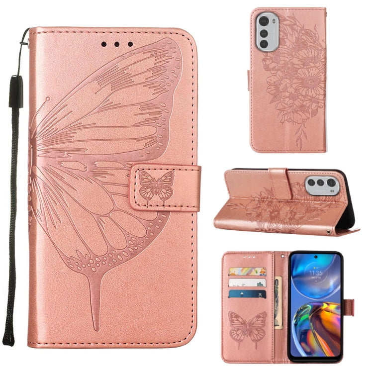 Embossed Butterfly Leather Phone Case, For Motorola Moto E32