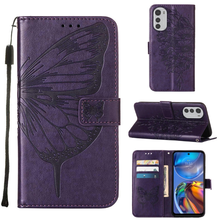 Embossed Butterfly Leather Phone Case, For Motorola Moto E32