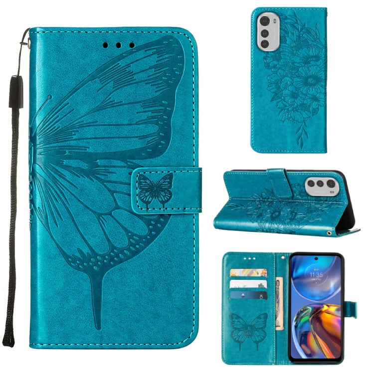 Embossed Butterfly Leather Phone Case, For Motorola Moto E32