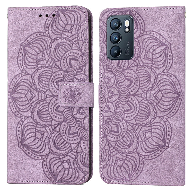 Mandala Embossed Flip Leather Phone Case, For OPPO Reno6 5G, For OPPO Reno6 Pro 5G, For OPPO Reno7 5G