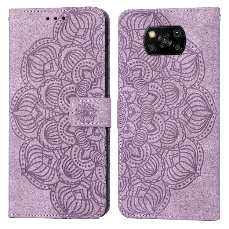 Mandala Embossed Flip Leather Phone Case, For Xiaomi Poco M4 Pro 5G, For Xiaomi Poco X3 NFC, For Xiaomi Poco X4 Pro 5G