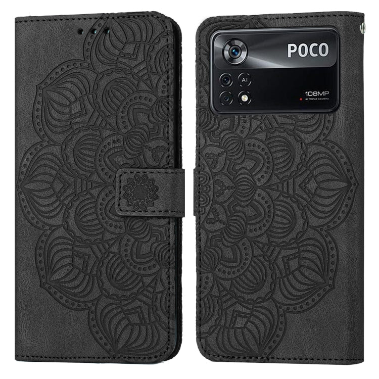 Mandala Embossed Flip Leather Phone Case, For Xiaomi Poco M4 Pro 5G, For Xiaomi Poco X3 NFC, For Xiaomi Poco X4 Pro 5G
