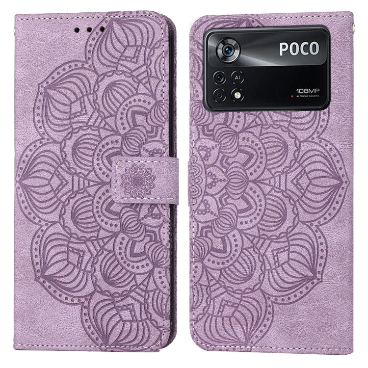 Mandala Embossed Flip Leather Phone Case, For Xiaomi Poco M4 Pro 5G, For Xiaomi Poco X3 NFC, For Xiaomi Poco X4 Pro 5G