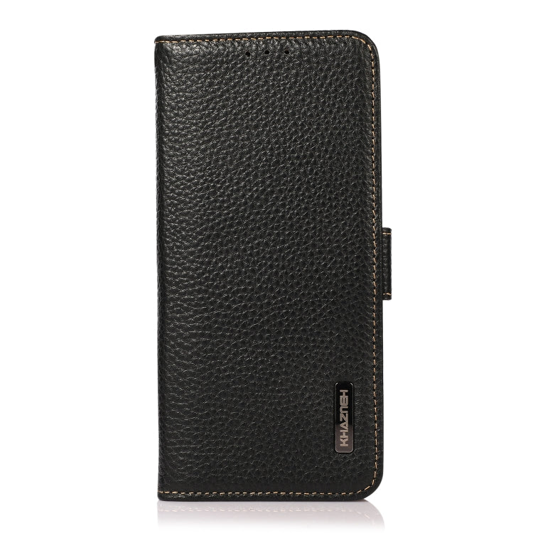 KHAZNEH Side-Magnetic Litchi Genuine Leather RFID Phone Case, For OPPO Reno8 5G, For OPPO Reno8 Pro 5G, For OPPO Reno8 Pro+ 5G, For Huawei nova Y70 Plus