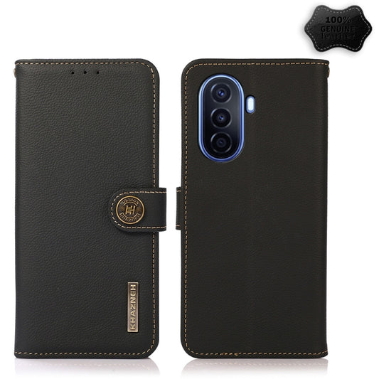 KHAZNEH Custer Genuine Leather RFID Phone Case, For Huawei nova Y70 Plus