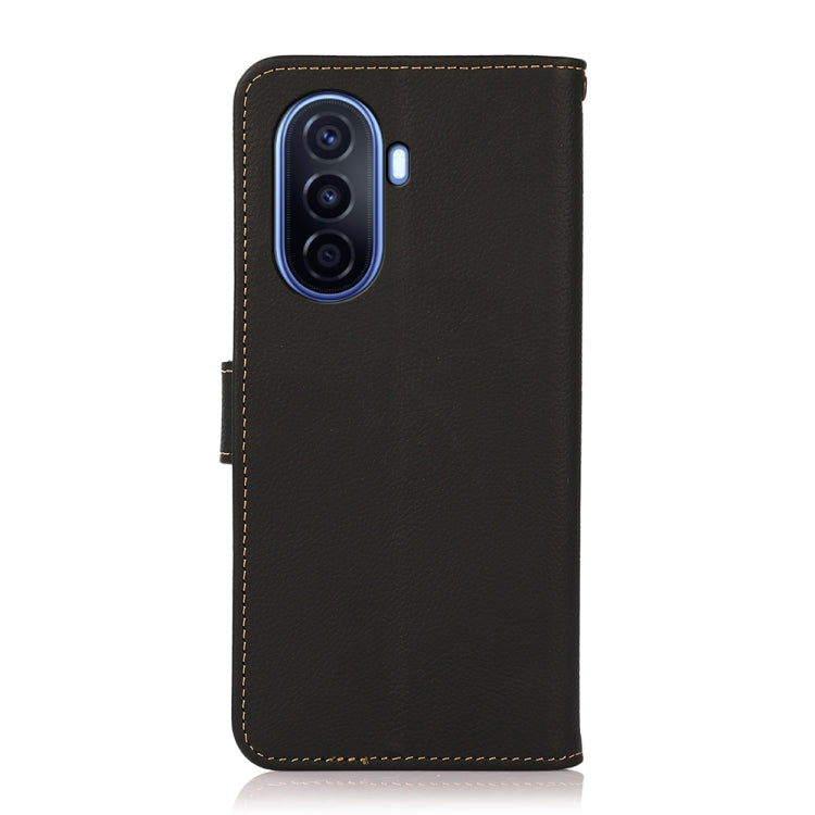 KHAZNEH Custer Genuine Leather RFID Phone Case, For Huawei nova Y70 Plus