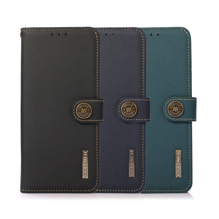 KHAZNEH Custer Genuine Leather RFID Phone Case, For Huawei nova Y70 Plus