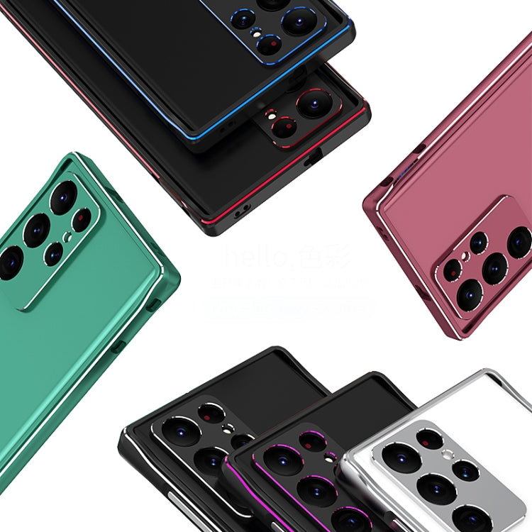 Aurora Series Lens Protector + Metal Frame Protective Phone Case, For Samsung Galaxy S22 Ultra