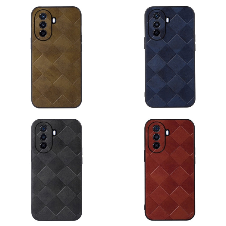 Weave Plaid PU Phone Case, For Huawei Enjoy 50/nova Y70/nova Y70 Plus