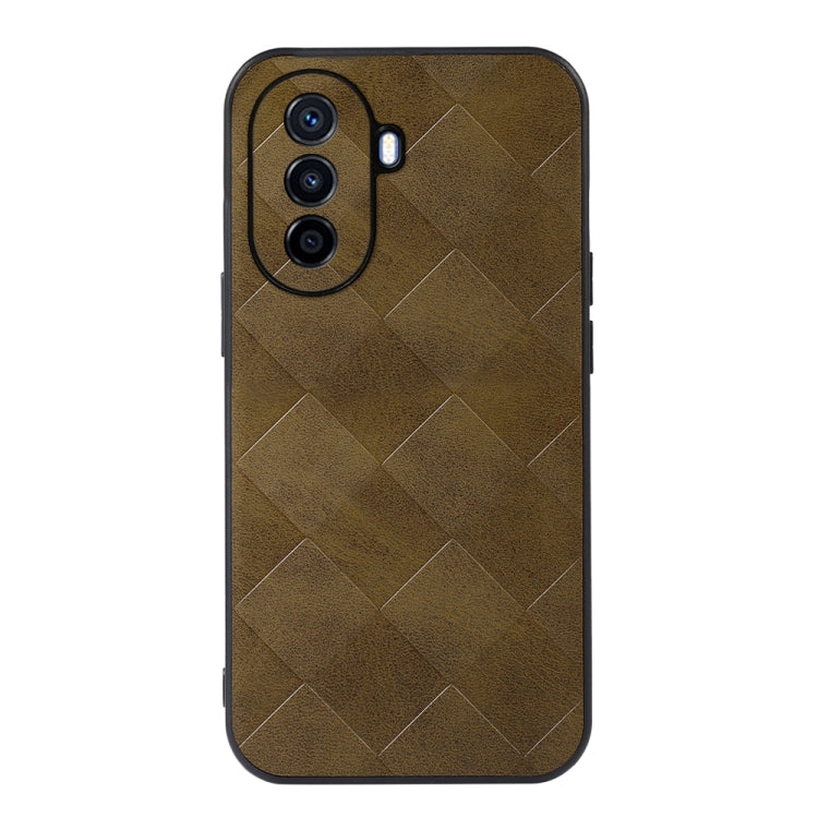 Weave Plaid PU Phone Case, For Huawei Enjoy 50/nova Y70/nova Y70 Plus