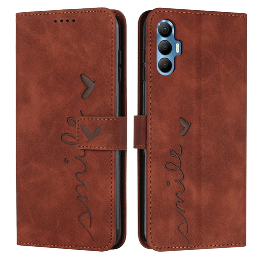 Skin Feel Heart Pattern Leather Phone Case, For Tecno Spark 8P, For Tecno Spark Go 2022