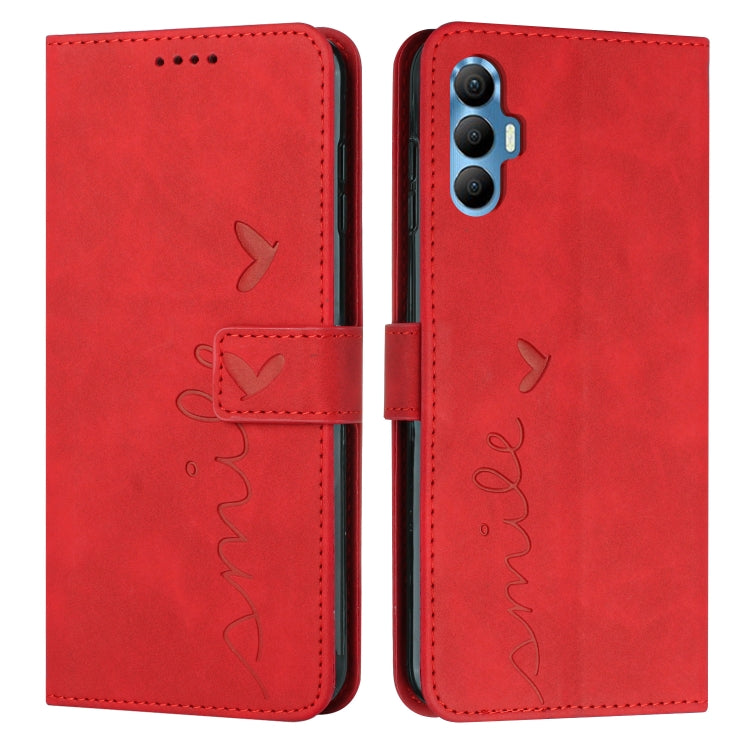 Skin Feel Heart Pattern Leather Phone Case, For Tecno Spark 8P, For Tecno Spark Go 2022