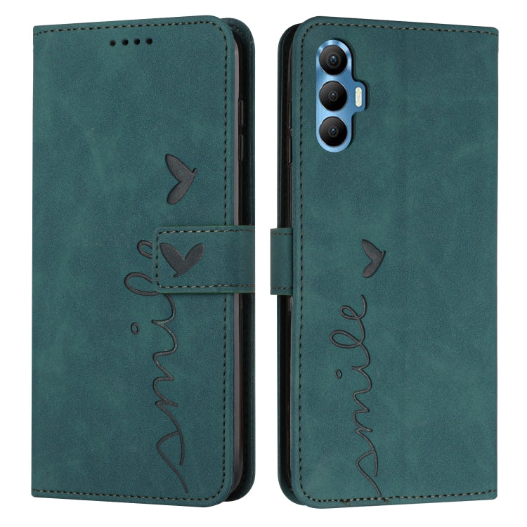 Skin Feel Heart Pattern Leather Phone Case, For Tecno Spark 8P, For Tecno Spark Go 2022
