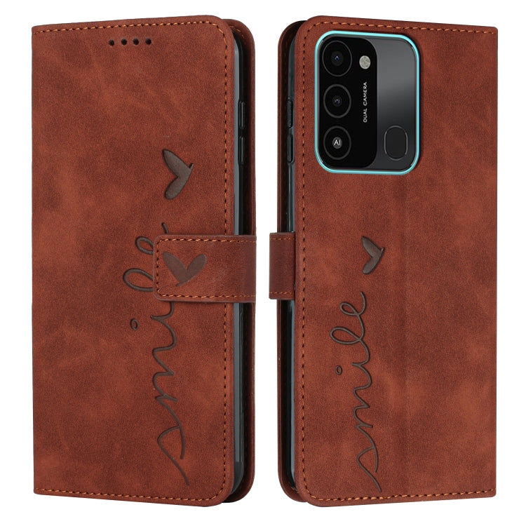 Skin Feel Heart Pattern Leather Phone Case, For Tecno Spark 8P, For Tecno Spark Go 2022