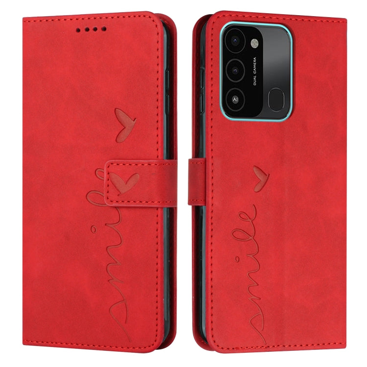 Skin Feel Heart Pattern Leather Phone Case, For Tecno Spark 8P, For Tecno Spark Go 2022