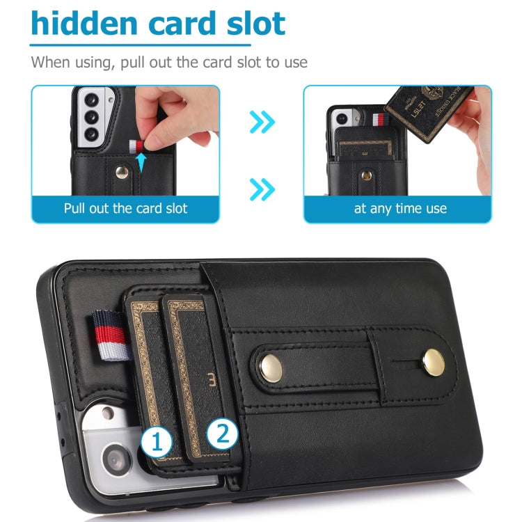 Wristband Kickstand Wallet Leather Phone Case, For Samsung Galaxy S22 5G, For Samsung Galaxy S22+ 5G, For Samsung Galaxy S22 Ultra 5G, For Samsung Galaxy S21 5G, For Samsung Galaxy S21+ 5G, For Samsung Galaxy S21 Ultra 5G, For Samsung Galaxy S20       ...