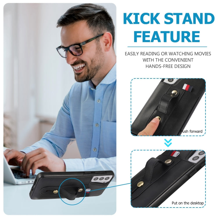 Wristband Kickstand Wallet Leather Phone Case, For Samsung Galaxy S22 5G, For Samsung Galaxy S22+ 5G, For Samsung Galaxy S22 Ultra 5G, For Samsung Galaxy S21 5G, For Samsung Galaxy S21+ 5G, For Samsung Galaxy S21 Ultra 5G, For Samsung Galaxy S20       ...