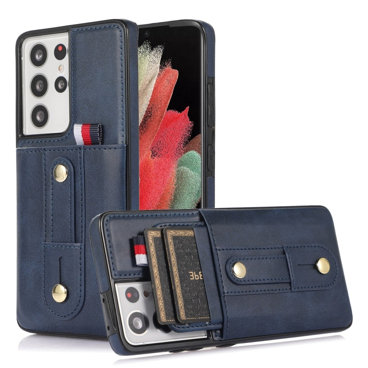 Wristband Kickstand Wallet Leather Phone Case, For Samsung Galaxy S22 5G, For Samsung Galaxy S22+ 5G, For Samsung Galaxy S22 Ultra 5G, For Samsung Galaxy S21 5G, For Samsung Galaxy S21+ 5G, For Samsung Galaxy S21 Ultra 5G, For Samsung Galaxy S20       ...