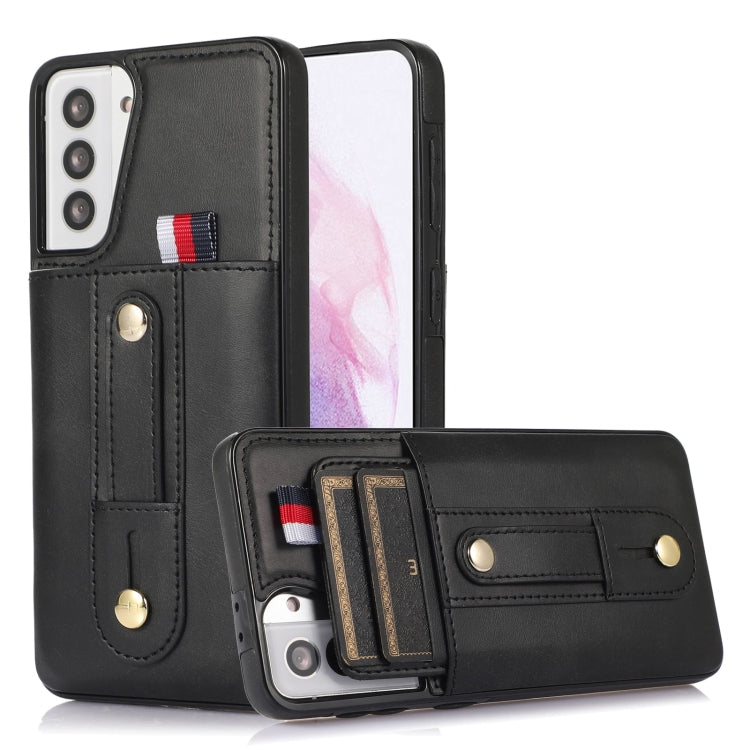 Wristband Kickstand Wallet Leather Phone Case, For Samsung Galaxy S22 5G, For Samsung Galaxy S22+ 5G, For Samsung Galaxy S22 Ultra 5G, For Samsung Galaxy S21 5G, For Samsung Galaxy S21+ 5G, For Samsung Galaxy S21 Ultra 5G, For Samsung Galaxy S20       ...
