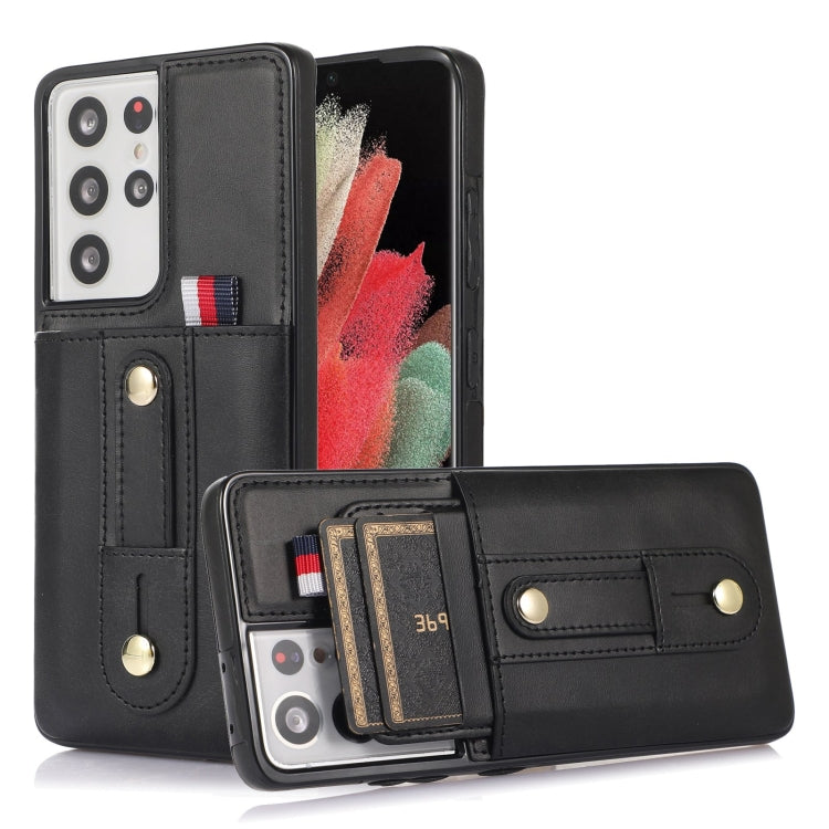 Wristband Kickstand Wallet Leather Phone Case, For Samsung Galaxy S22 5G, For Samsung Galaxy S22+ 5G, For Samsung Galaxy S22 Ultra 5G, For Samsung Galaxy S21 5G, For Samsung Galaxy S21+ 5G, For Samsung Galaxy S21 Ultra 5G, For Samsung Galaxy S20       ...