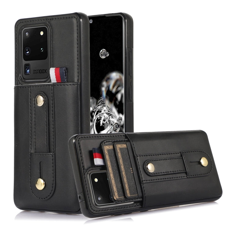 Wristband Kickstand Wallet Leather Phone Case, For Samsung Galaxy S22 5G, For Samsung Galaxy S22+ 5G, For Samsung Galaxy S22 Ultra 5G, For Samsung Galaxy S21 5G, For Samsung Galaxy S21+ 5G, For Samsung Galaxy S21 Ultra 5G, For Samsung Galaxy S20       ...