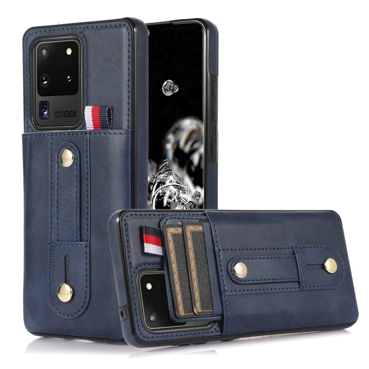 Wristband Kickstand Wallet Leather Phone Case, For Samsung Galaxy S22 5G, For Samsung Galaxy S22+ 5G, For Samsung Galaxy S22 Ultra 5G, For Samsung Galaxy S21 5G, For Samsung Galaxy S21+ 5G, For Samsung Galaxy S21 Ultra 5G, For Samsung Galaxy S20       ...