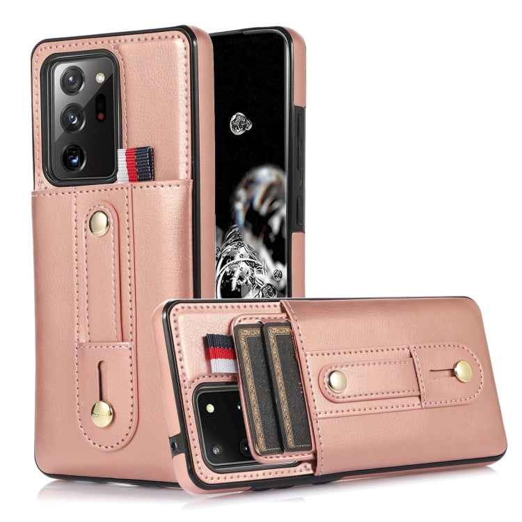 Wristband Kickstand Wallet Leather Phone Case, For Samsung Galaxy Note20 Ultra