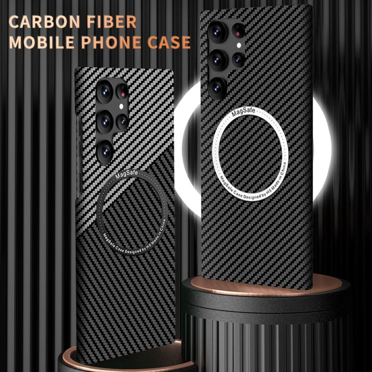 Carbon Fiber Texture MagSafe Magnetic Phone Case, For Samsung Galaxy S22 5G, For Samsung Galaxy S22 Plus 5G, For Samsung Galaxy S22 Ultra 5G, For Samsung Galaxy S21 5G, For Samsung Galaxy S21 Plus 5G, For Samsung Galaxy S21 Ultra 5G