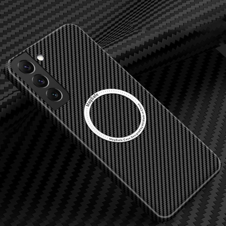 Carbon Fiber Texture MagSafe Magnetic Phone Case, For Samsung Galaxy S22 5G, For Samsung Galaxy S22 Plus 5G, For Samsung Galaxy S22 Ultra 5G, For Samsung Galaxy S21 5G, For Samsung Galaxy S21 Plus 5G, For Samsung Galaxy S21 Ultra 5G