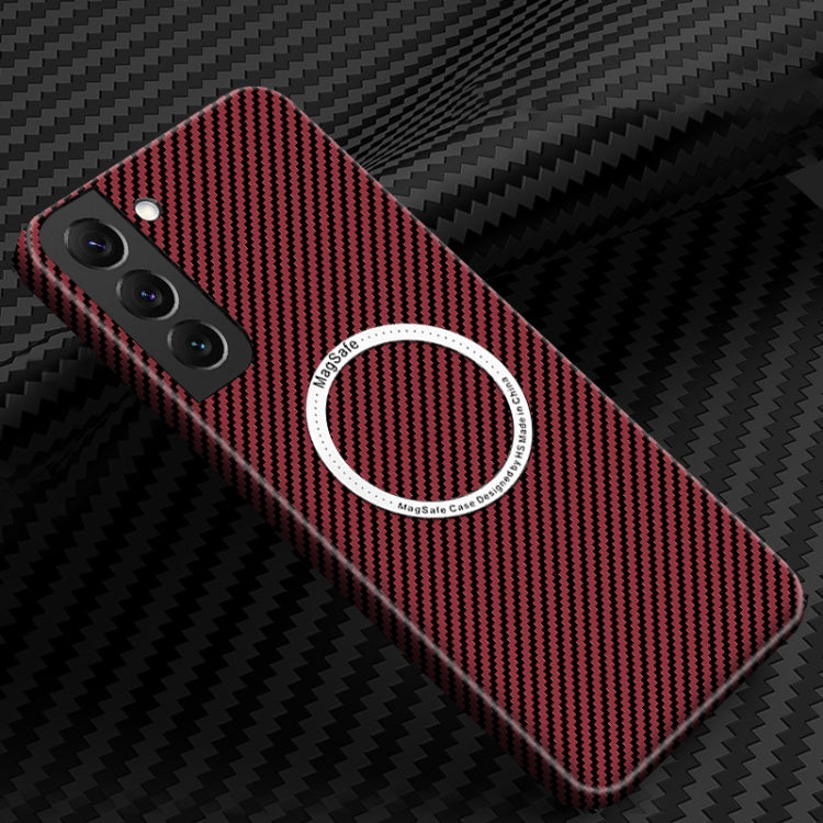 Carbon Fiber Texture MagSafe Magnetic Phone Case, For Samsung Galaxy S22 5G, For Samsung Galaxy S22 Plus 5G, For Samsung Galaxy S22 Ultra 5G, For Samsung Galaxy S21 5G, For Samsung Galaxy S21 Plus 5G, For Samsung Galaxy S21 Ultra 5G