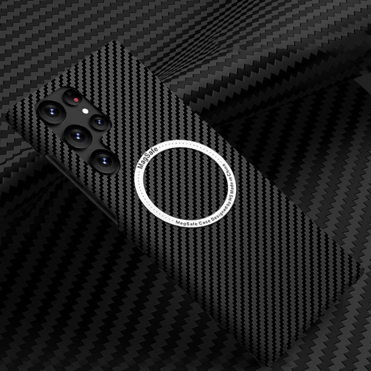 Carbon Fiber Texture MagSafe Magnetic Phone Case, For Samsung Galaxy S22 5G, For Samsung Galaxy S22 Plus 5G, For Samsung Galaxy S22 Ultra 5G, For Samsung Galaxy S21 5G, For Samsung Galaxy S21 Plus 5G, For Samsung Galaxy S21 Ultra 5G