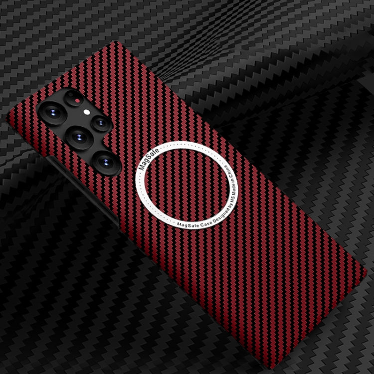 Carbon Fiber Texture MagSafe Magnetic Phone Case, For Samsung Galaxy S22 5G, For Samsung Galaxy S22 Plus 5G, For Samsung Galaxy S22 Ultra 5G, For Samsung Galaxy S21 5G, For Samsung Galaxy S21 Plus 5G, For Samsung Galaxy S21 Ultra 5G