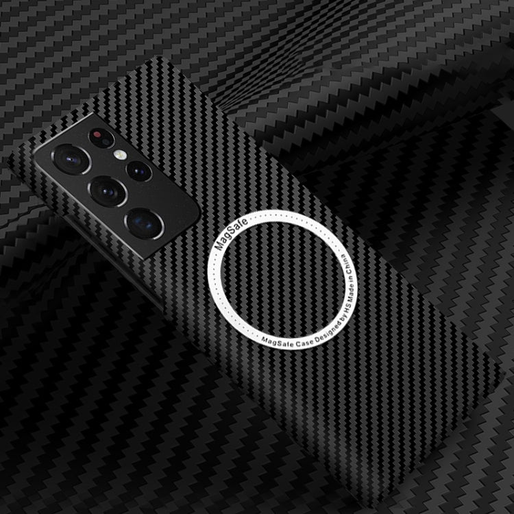 Carbon Fiber Texture MagSafe Magnetic Phone Case, For Samsung Galaxy S22 5G, For Samsung Galaxy S22 Plus 5G, For Samsung Galaxy S22 Ultra 5G, For Samsung Galaxy S21 5G, For Samsung Galaxy S21 Plus 5G, For Samsung Galaxy S21 Ultra 5G
