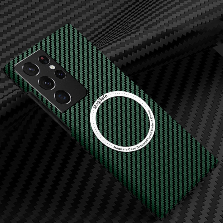 Carbon Fiber Texture MagSafe Magnetic Phone Case, For Samsung Galaxy S22 5G, For Samsung Galaxy S22 Plus 5G, For Samsung Galaxy S22 Ultra 5G, For Samsung Galaxy S21 5G, For Samsung Galaxy S21 Plus 5G, For Samsung Galaxy S21 Ultra 5G